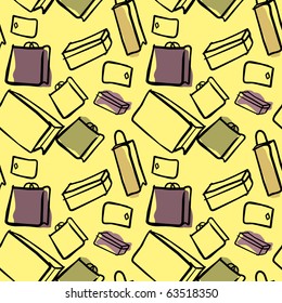 seamless vector yellow background with gifts