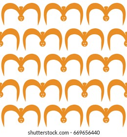 Seamless vector yellow birds on white background 