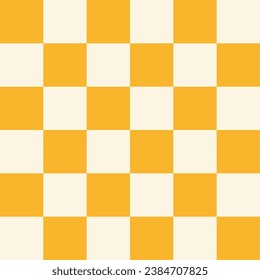 Seamless vector yellow and cream white checkerboard, chessboard pattern, great for scrapbook, textil