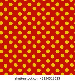 Seamless vector yellow, golden peas on a red background. Illustrations for your packaging, invitations, postcards, holidays and textiles.