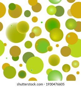 Seamless vector yellow and green circle round blur geometric pattern on a white background 