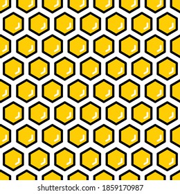 Seamless vector yellow honeycomb pattern. Honey background.