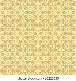 seamless vector with yellow snowflakes on orange background. Vector illustration