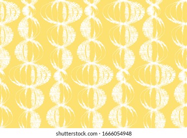 Vector sin soldadura de color amarillo y blanco asimétrico de dos bandas de tono con formas redondeadas y ovaladas