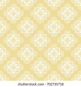 Seamless vector yellow and white ornament. Modern background. Geometric modern pattern