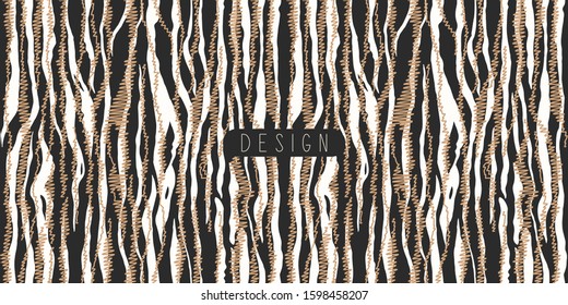 Seamless vector zebra stripes background. Stylish wild outline zebra print. Animal print pattern for fabric, textile, cover, wrapping etc. 10 eps design.