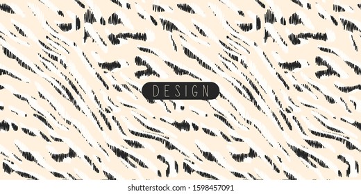 Seamless vector zebra stripes fur background. Stylish wild leopard zebra print. Animal print pattern for fabric, textile, cover, wrapping etc. 10 eps design.