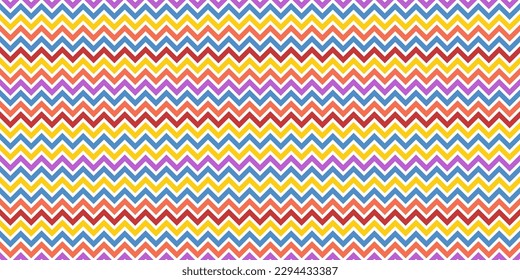 Seamless vector zigzag pattern. Abstract geometric zigzag chevrons texture. Colorful party ornament.