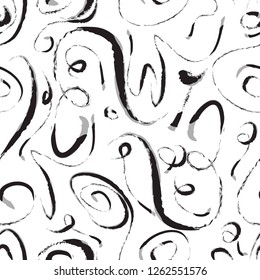 Vector sin soldadura: geométrico abstracto de espiral en blanco y negro