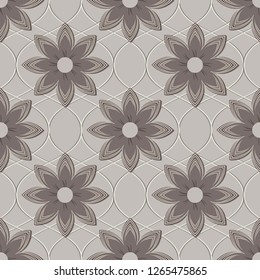 Seamless vectorl  illustration background. Abstract pattern of decorative flowers. Design elements for Scrapbook. Can be used for wallpapers, fills images, background, surface