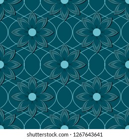Seamless vectorl  illustration background. Abstract pattern of decorative flowers. Design elements for Scrapbook. Can be used for wallpapers, fills images, background, surface