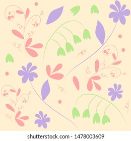 Seamless vectorn pattern with flowers.