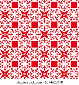 Seamless vectors pattern. Vintage style snowflakes pattern for textile, tiles, carpet or paper. Decorative repeat geometric background pattern. Concept of festival, winter, passion and happiness