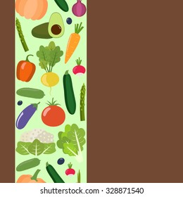 Seamless vegetable background. Flat design.