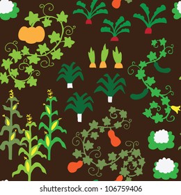 Seamless Vegetable Garden Pattern