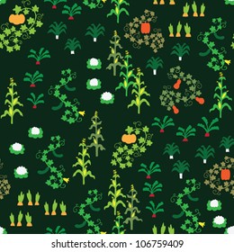 Seamless vegetable garden pattern