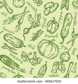 Seamless with vegetable. hand drawn