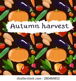 Seamless vegetable pattern.