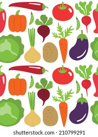 seamless vegetable pattern design. vector illustration