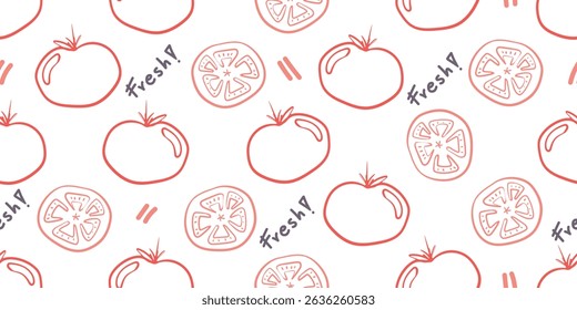 A seamless vegetable pattern in doodle hand-drawn style, featuring various veggies. Perfect for digital backgrounds, packaging, wrapping paper, textiles, kitchen decor, and wallpaper designs.