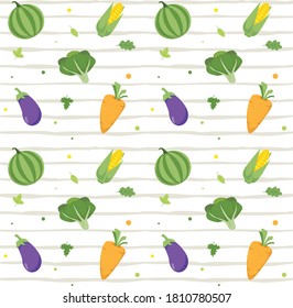 Seamless vegetable patterns for wallpaper of background