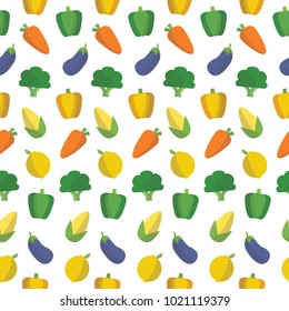 Seamless vegetable vector on white background