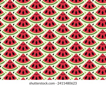 seamless vegetable watermelon food vector pattern