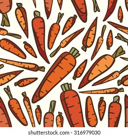 Seamless vegetables carrot pattern background vector