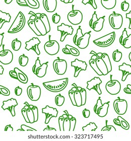 seamless vegetables fruits pattern