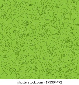 seamless vegetables green background