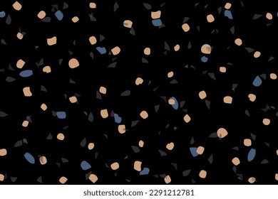 Textura De Resumen Veneciano Sin Precedentes. Diseño italiano de Marble Terrazzo. Patrón de granito de pared vectorial. Material moderno de vidrio Terrazzo. Fondo de Piedra de mosaico gris. Acondicionamiento de vidrio Impresión irregular. Arte del suelo
