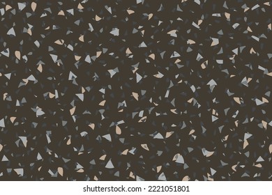 Seamless Venetian Pattern. Gray Vector Stone Background. Marble Abstract Terrazo Design. Brown Seamless Irregular Art. Mosaic Wall Italian Texture. Terrazzo Brown Mosaic Texture. Glass Terrazzo Print