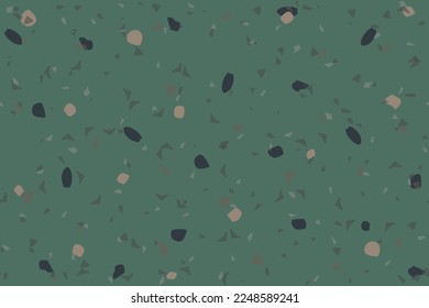 Seamless Venetian Terrazzo Texture. Gray Marble Floor Background. Terrazzo Floor Modern Material. Vector Abstract Granite Design. Mosaic Wall Italian Pattern. Glass Concrete Irregular Print. Stone Art