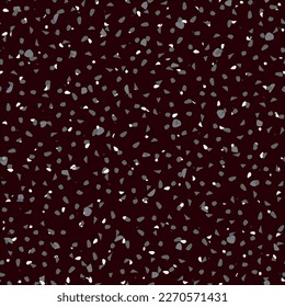 Seamless Venetian Texture. Marble Rock Italian Pattern. Gray Mosaic Glass Background. Terrazzo White Maroon Pattern. Vector Abstract Terazzo Design. White Pavement Irregular Art. Floor Terrazzo Print