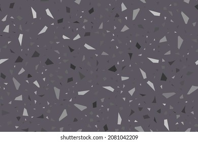 Seamless Venetian Texture. Vector Wall Granite Pattern. Marble Terrazzo Organic Design. Gray Mosaic Floor Background. Glass Concrete Irregular Print. Terrazzo Floor Quartz Material. Stone Abstract Art