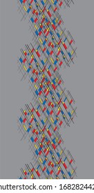 Seamless vertical abstract mosaic pattern. (Mondrian inspiration)