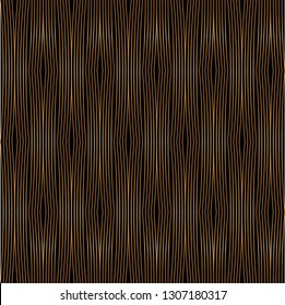 Seamless of vertical arc lines pattern vector. Design stroke gradient gold on black background. Design print for illustration,   wallpaper, background, textile. Set 2