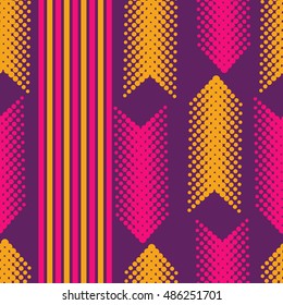 Seamless vertical arrows  pattern with stripes .