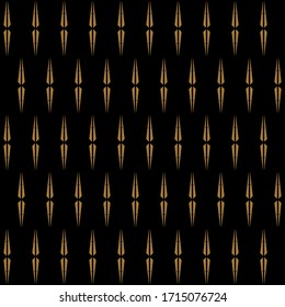 Seamless vertical blade of pattern vector. Design shape gold on black background. Design print for illustration, textile, wallpaper, background. Set 8