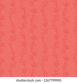 Seamless Vertical Coral Coral Strings Coral Background Vector Pattern