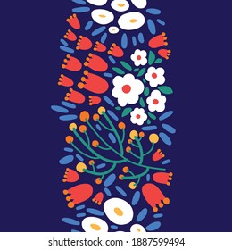 Borde de flores decorativas verticales impecable.