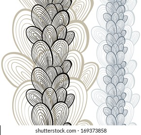 Seamless vertical design background, vector hand drawn illustration.