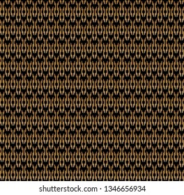 Seamless of vertical ethnic pattern vector. Design tribal lines gradient gold on black background. Design print for illustration, textile, texture, wallpaper, background. Set 2