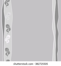 Seamless vertical floral pattern, doodles,branches, twigs, stamens, leaves,stripes, spots, copy space. Hand drawn.