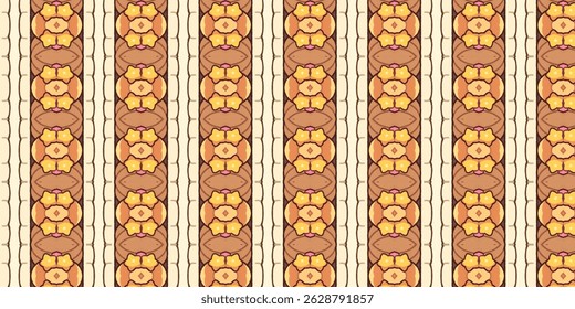 Seamless Vertical Floral Pattern with Earthy Tones