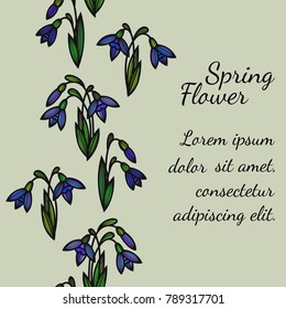 Seamless vertical floral pattern. Vintage decorative elements. Floral ornament.