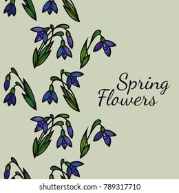 Seamless vertical floral pattern. Vintage decorative elements. Floral ornament.