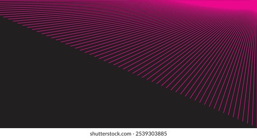 Seamless vertical and horizontal lines pattern in pink. Drawn striped texture on black background.