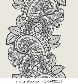 Seamless vertical lace border background