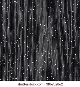 Seamless vertical lines and dots hand-drawn pattern